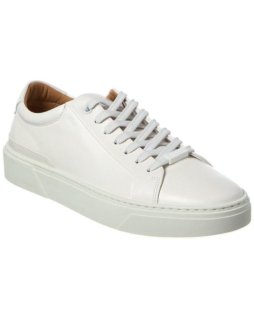 Boss White Gary Leather Sneaker for men