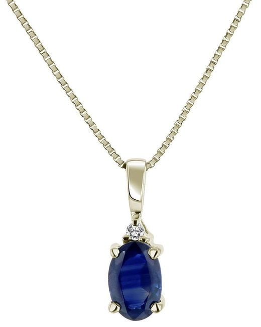 LEVARON FINE JEWELRY Metallic Levaron 14K 0.41 Ct. Tw. Diamond & Sapphire Drop Pendant