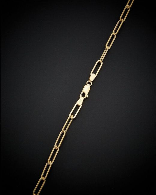 Italian Gold Black 14k Polished Paperclip Necklace