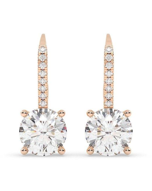 Lab Grown Diamonds White 14K Rose 2.20 Ct. Tw. Lab-Grown Diamond Earrings
