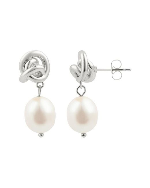 Adornia White Freshwater Pearl & 13Mmmm Pearl Earrings