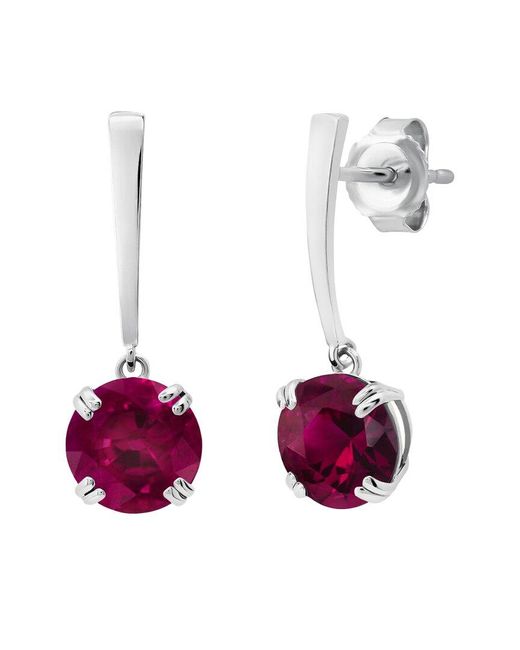 MAX + STONE Multicolor Max + Stone 14k 3.22 Ct. Tw. Created Ruby Dangle Earrings