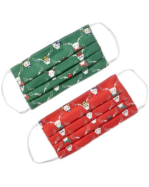 Roberta Roller Rabbit Green Deerest Mask, Set Of 2