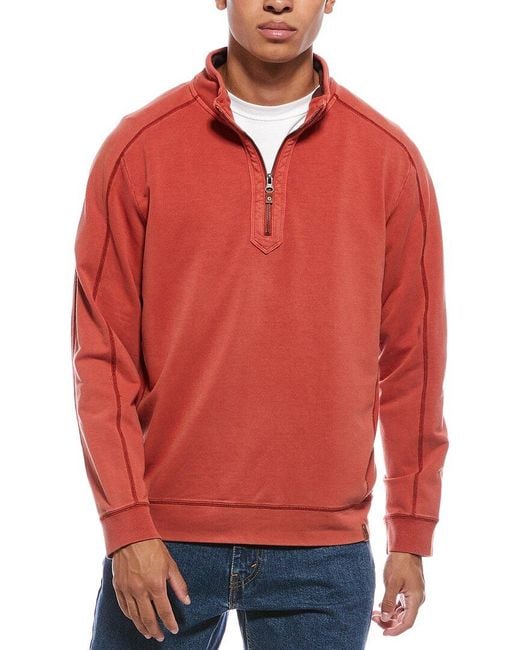Tommy Bahama Red Ben And Terry 1/2-Zip Pullover for men