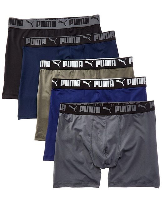 PUMA Blue Set Of 5 Performance Boxer Brief for men