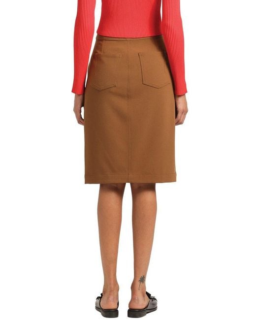 10 Crosby Derek Lam Brown Felicity High Rise Midi Skirt