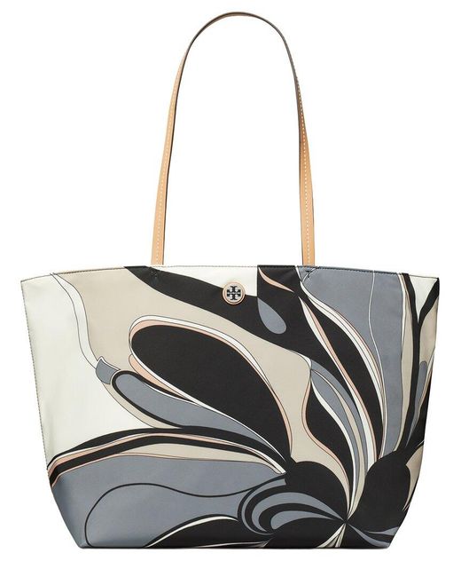 Tory Burch White Nylon Printed Tote