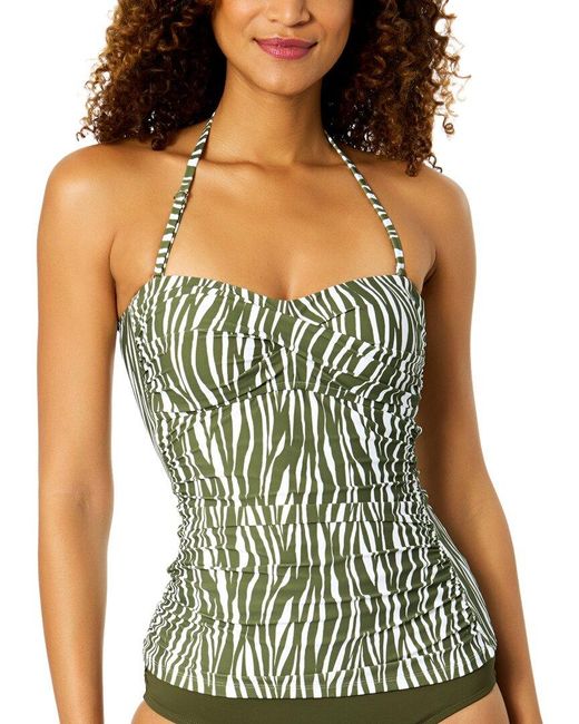 Anne Cole Black Twist Front Bandeau-Kini