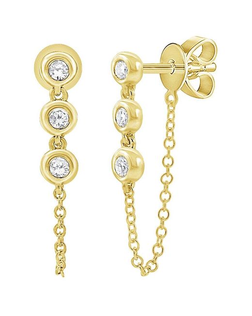 Sabrina Designs Metallic 14k 0.15 Ct. Tw. Diamond Chain Dangle Earrings
