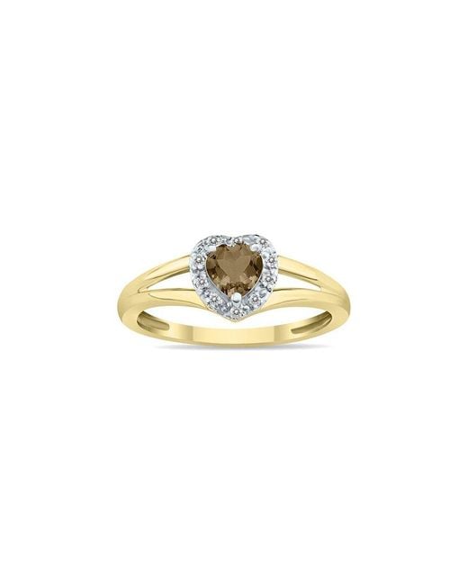Gem Spark Metallic 14K 0.51 Ct. Tw. Diamond & Smoky Quartz Ring