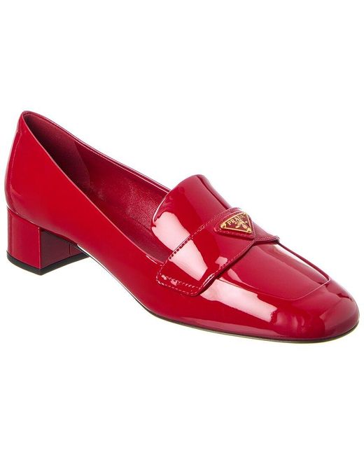 Prada Red Logo Patent Pump