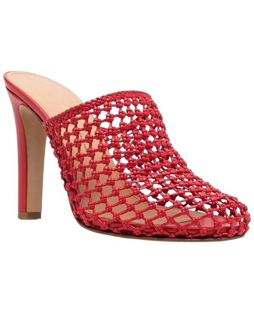 Ferragamo Red Ella Leather Mule
