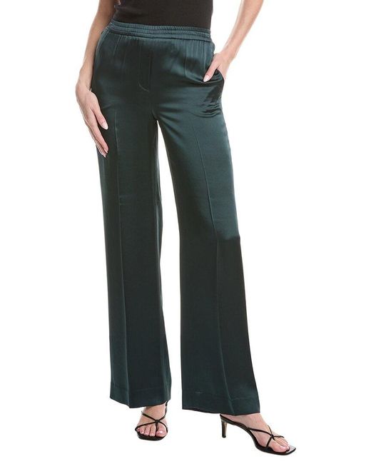 Fabiana Filippi Green Satin Wide Leg Trouser