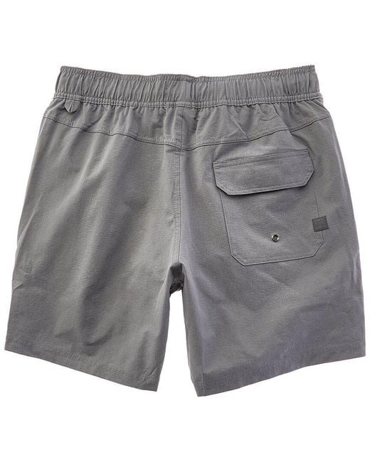 Beach Bros Gray Textured Stretch Swim Trunk for men