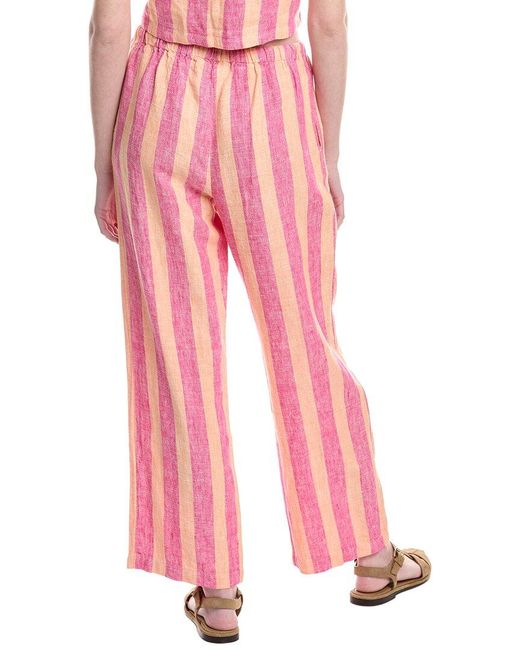 Electric and Rose Pink Sail Crop Linen Pant