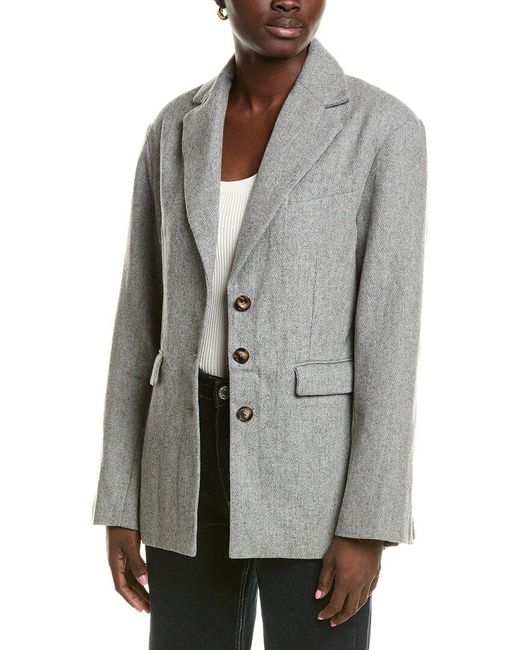 Astr Gray Galilea Wool-Blend Blazer