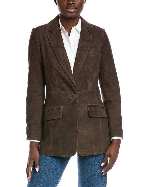 Walter Baker Brown Mia Leather Blazer