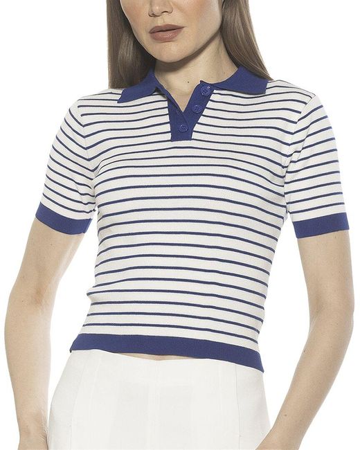 Alexia Admor Blue Elani Polo Shirt