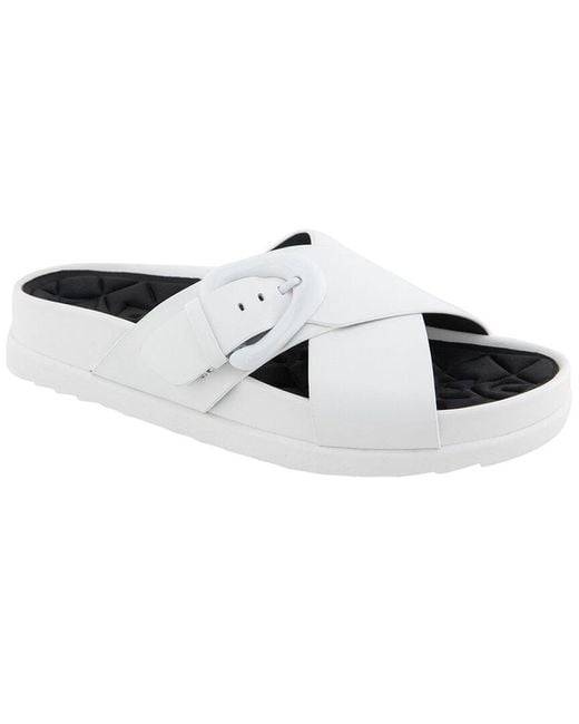 Aerosoles Black Lago Leather Flat Sandal