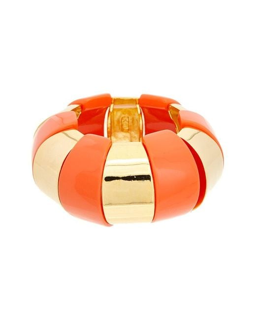 Kenneth Jay Lane Orange Stretch Bracelet