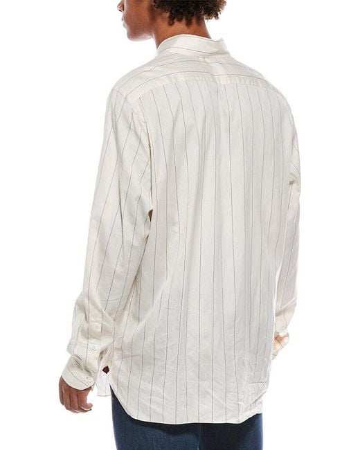 Isaia White Silk-Blend Sport Shirt for men