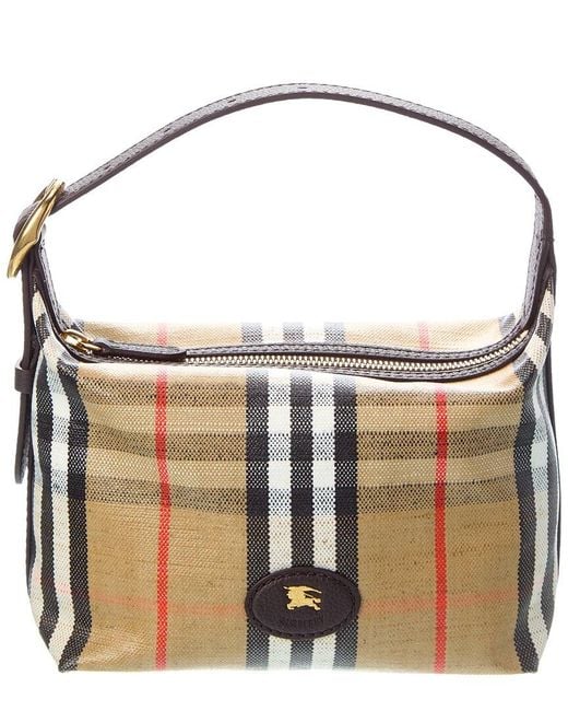 Burberry Black Highlands Mini Leather-Trim Duffel Bag