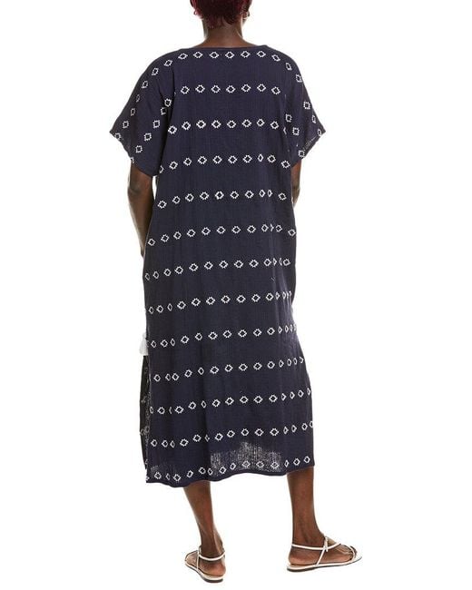 MER ST BARTH Blue Capucine Maxi Caftan Dress