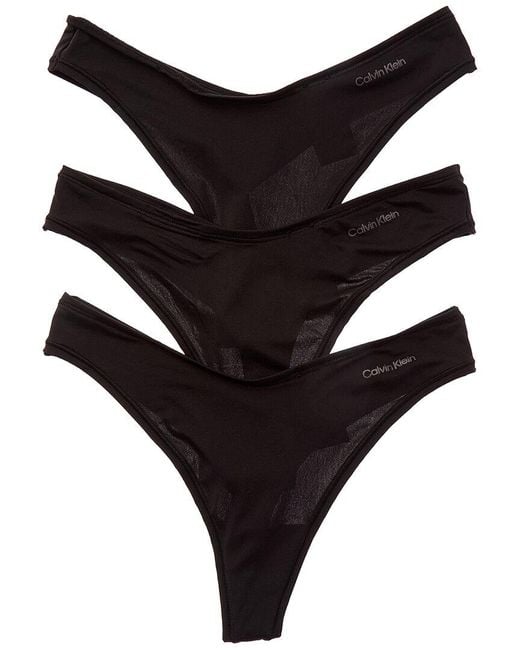 Calvin Klein Black 3Pk Ideal Micro Thong