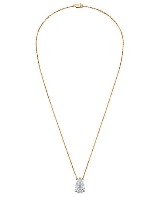 Diana M Metallic Diana M. 14K Rose 12.00 Ct. Tw. Lab-Grown Diamond Pendant Necklace