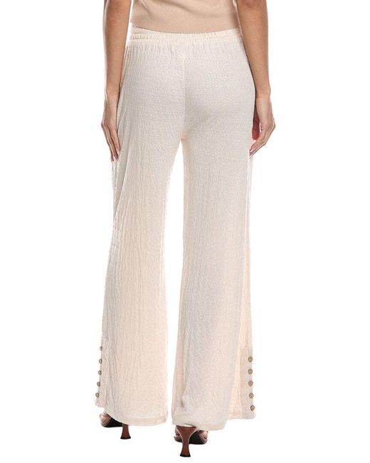 Vintage Havana Natural Crinkle Knit Wide Leg Pant