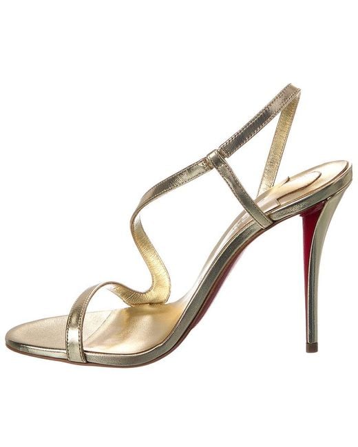 Christian Louboutin Metallic Rosa Z 100 Leather Sandal