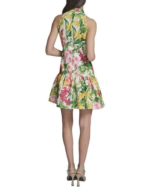Karl Lagerfeld Green Printed Floral Ottoman Dress