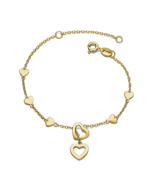 Rachel Glauber Metallic 14k Plated Heart Bracelet
