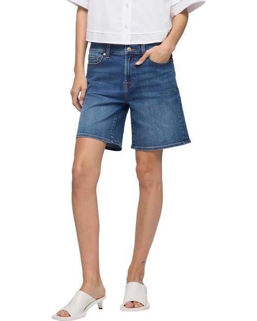 7 For All Mankind Blue Boy Shorts Atlanta Short
