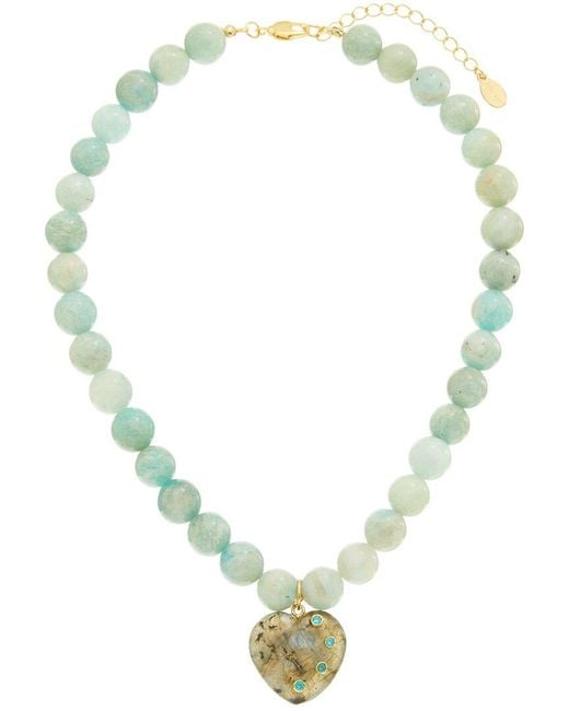 Rachel Reinhardt Jewelry Metallic Vermeil Amazonite & Labradorite Pendant Necklace