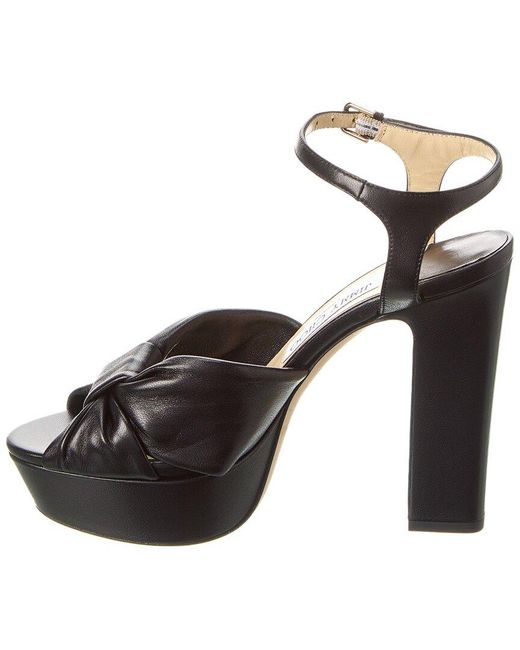 Jimmy Choo Black Heloise 120 Leather Platform Sandal
