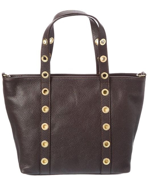 Isabella Rossetti Brown Stella27 Leather Studded Tote