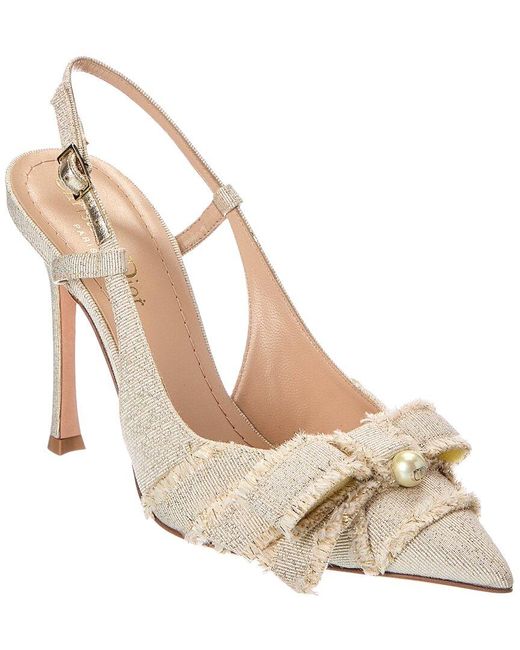 Dior Natural Aable Canvas Slingback Pump