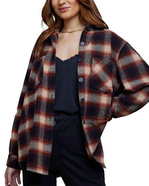 Bella Dahl Gray Oversized Wool-Blend Shacket