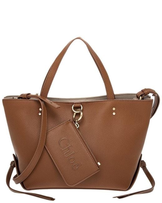 Chloé Sense Small East West Leather Tote in Brown Lyst UK