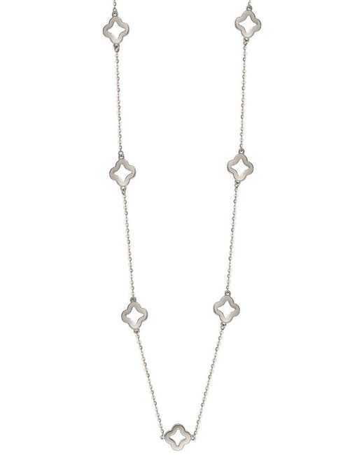 Suzy Levian White 14k 0.63 Ct. Tw. Diamond Clover By The Yard Necklace