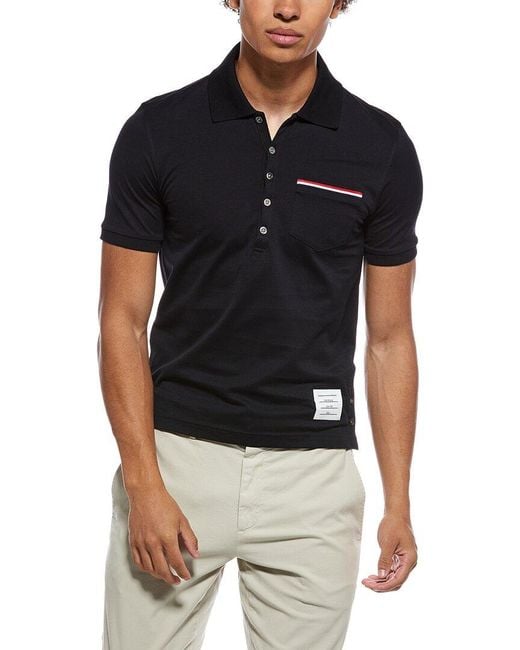 Thom Browne Black Polo Shirt for men