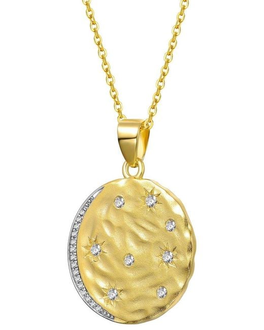 Genevive Jewelry Metallic Rachel Glauber 14K Plated Cz Pendant Necklace