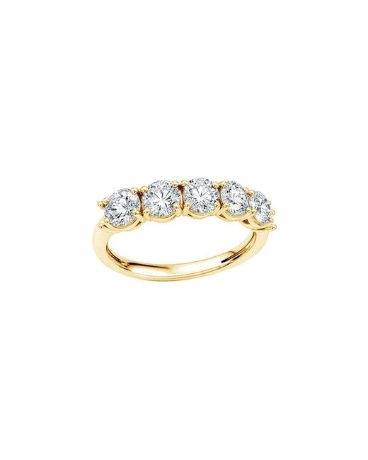 Lab Grown Diamonds Metallic 14K 2.00 Ct. Tw. Lab-Grown Diamond 5 Stone Band Ring