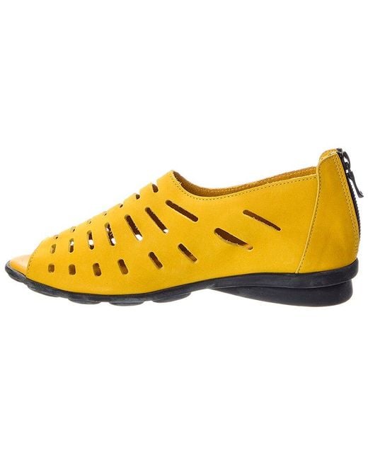 Arche Yellow Denyli Leather Flat