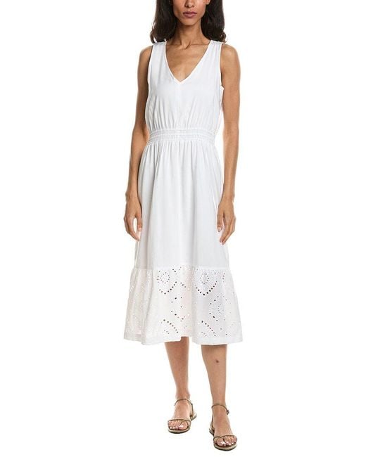 Splendid White Eyelet Midi Dress
