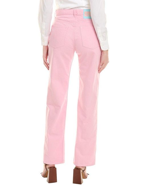 Boyish Pink High-Rise Rigid Tickled Relaxed Straight Jean