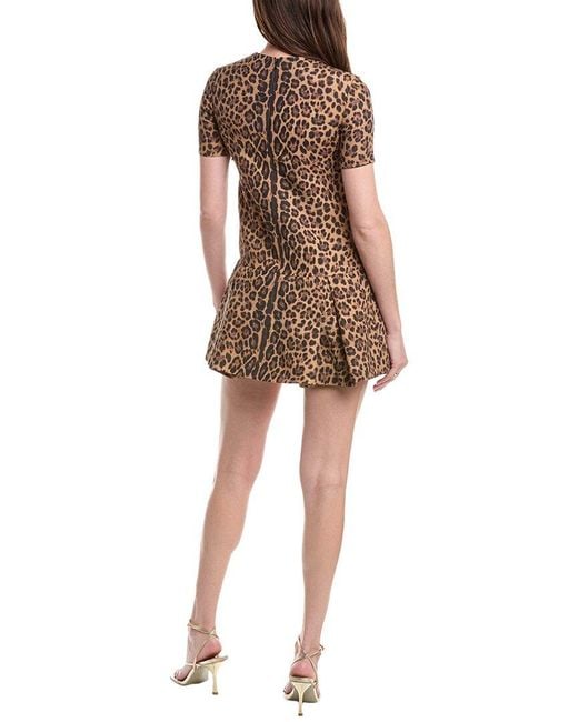 Valentino Brown Wool & Silk-Blend Mini Dress