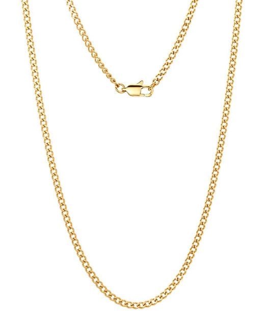 Adornia Metallic Stainless Steel Cuban Chain Necklace for men