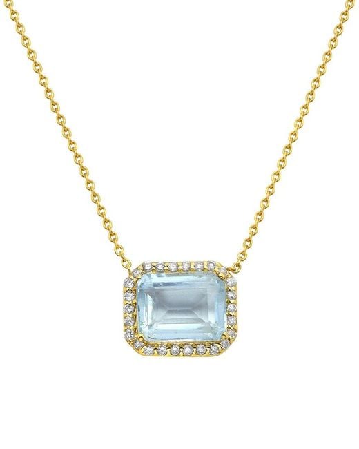 Forever Creations USA Inc. Blue Forever Creations 14k 2.11 Ct. Tw. Diamond & Emerald Necklace